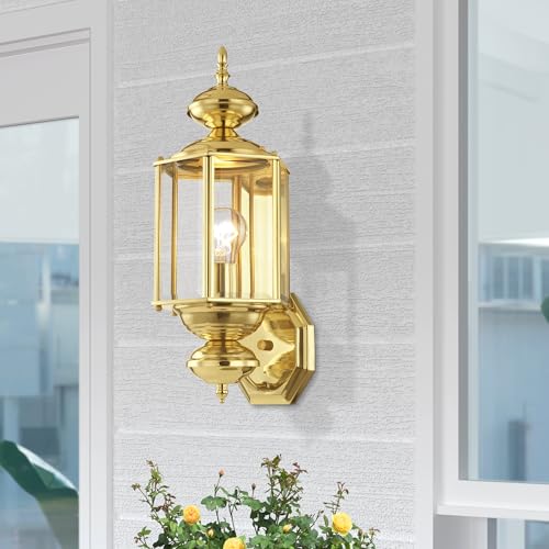 Livex Lighting 2006-02 Basics 1 Light PB Outdoor Wall Lantern, Polished Brass - color: Polished Brass