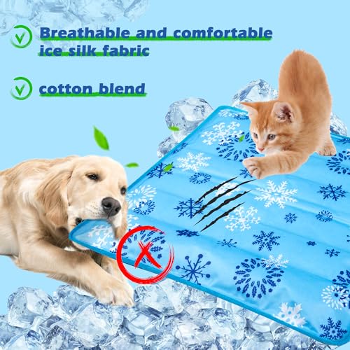 Dog Cooling Mat, Pet Washable Non-Toxic Summer Dogs Cats Cooling Pads Sleeping Kennel Mats Cool Ice Blanket for Indoor & Outdoor Dog Beach Essentials Gray 29.5 * 29.5IN - size: 29.5*29.5