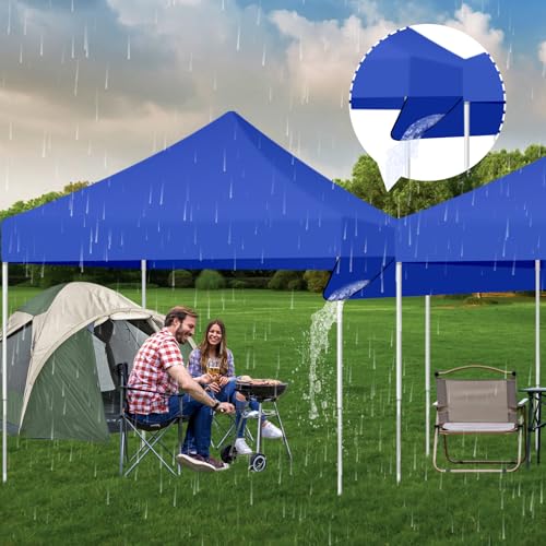 Rainmae 2 Pack Heavy Duty Rain Gutter for Pop Up Canopy, Upgraded Oxford Rain Gutter for 10ft Canopy Tents, Replacement Accessory for Summer Outdoor Events, Easy Drainage Blue
