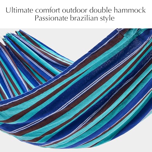 PNAEUT Double Hammocks for Outside, Replacement Outdoor Tree Hammock for Indoor Patio Porch Garden (Blue Lagoon, Medium) - color: Blue Lagoon, size: Medium