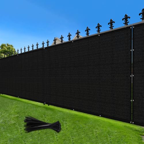 LOVE STORY 4'x12' Fence Privacy Screen Outdoor Mesh Fencing Covers Screen Fence Wind Block with Grommets for Patio Garden Wall Backyard, Black (We Make Custom Size) - color: Black, size: 0 4'x1 2'