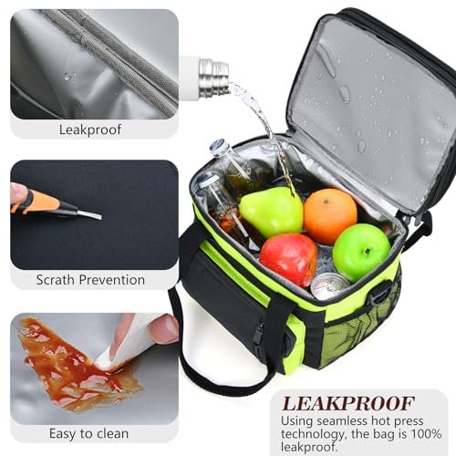 Lunch Box & Lunch Bag for Men Women, Large Insulated Adult Lunch Box, Leakproof Cooler Lunchbox with Bottle Opener for Work Picnic Beach, 16L, Neon Green - color: Lime Green