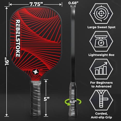 Complete Pickleball Set of 4 with Bag, Pickle Ball Paddle Set of 4, Designed in The USA, Pickleball Racket for Adults Comfort Grip, Indoor Outdoor Pickle Ball Kit, Pickleball Paddles 4 Pack - style: Abstract Lines