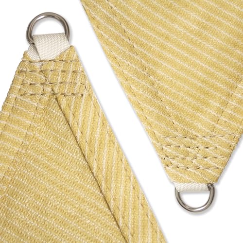 Amgo Custom Size 5' x 5' x 5' Beige Triangle Sun Shade Sail UPF50+ AGTAPRT12, Order to Make Canopy Awning, 95% UV Blockage, Water & Air Permeable, Commercial Standard (We Customize) - color: Beige, size: 5' X 5' X 5' Custom Size