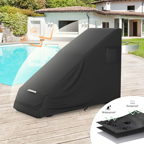 AKEfit 1 PCS Zero Gravity Chair Cover,Outdoor Waterproof Folding Lounge Chair Cover with Storage Bag,UV Resistant and Dustproof,Fits Most Folding Recliners,Black