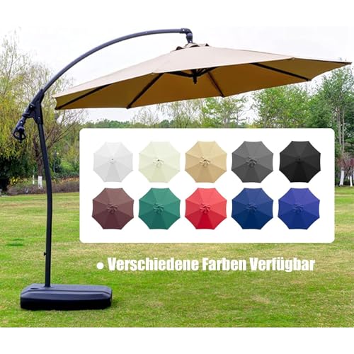 10ft Patio Umbrella Replacement Canopy 8 Ribs, Waterproof & Fade Resistant Market Umbrella Cover, Thickened Polyester Fabric for Backyard, Garden and Pool (Canopy Only) (Dark Topaz) - color: Dark Topaz