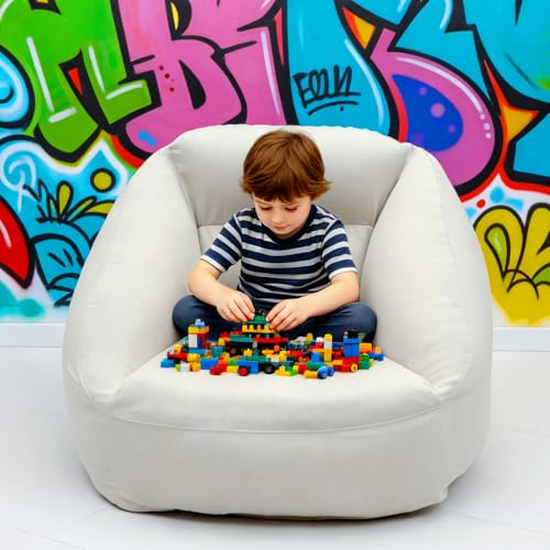Inflatable Couch Sofa for Adult,Blow Up Chair,Camping Lounger Air Couch for Indoor&Outdoor with Removable Washable Cover (Beige) - color: Beige