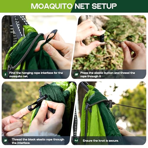 Camping Hammock Mosquito Net,Double & Single Portable Hammocks Hammocks with 2 Tree Straps,Hammock Tent for Travel Camping,Camping Accessories for Indoor Outdoor Hiking Backpacking Backyard Beach - color: Molv&guolv, size: Large