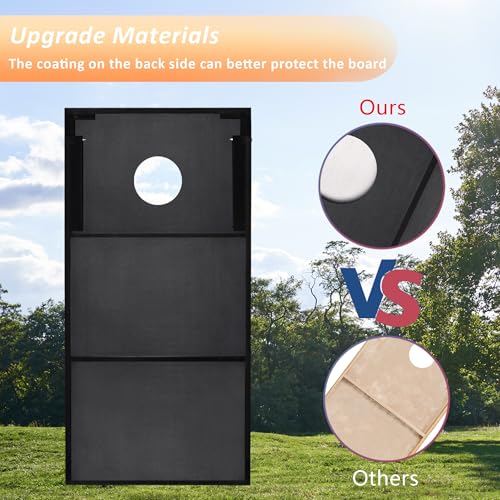 Cornhole Set, Regulation/Tailgate Size Cornhole Boards with 8 Bean Bags and Carrying Case, 4x2/3x2 Corn Hole Outdoor Game Toss Board for Adults Outside Activities - color: 4'x2' Natural Wood