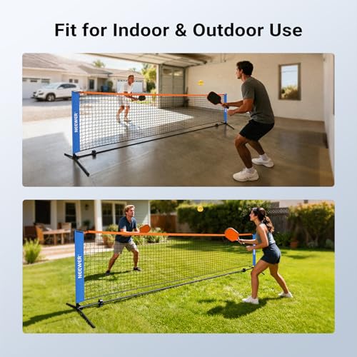 NEEWER Wide Pickleball Net, Small Portable Foldable Driveway Equipment Accessories for Indoor Outdoor Pickle Ball Training & Practice, No Tools Required - size: 12ft