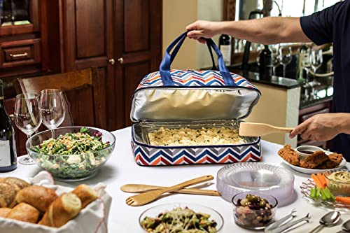 PICNIC TIME Potluck Insulated Casserole Carrier, Thermal Food Carrier, Portable Food Warmer, Insulated Container for up to 300 Degrees with Framed Window and Comfort handles (Vibe Collection) - color: Vibe Collection