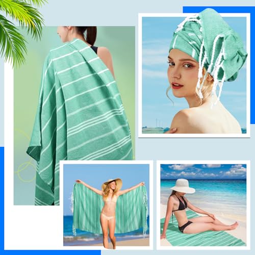 YSYJ Turkish Beach Towel 6 Pack Beach Towels 36"x71" Beach Towel Oversized Sand Free Turkish Towel Quick Dry Bath Towels Teal - color: Teal, size: 36"x71"- 6 Pack