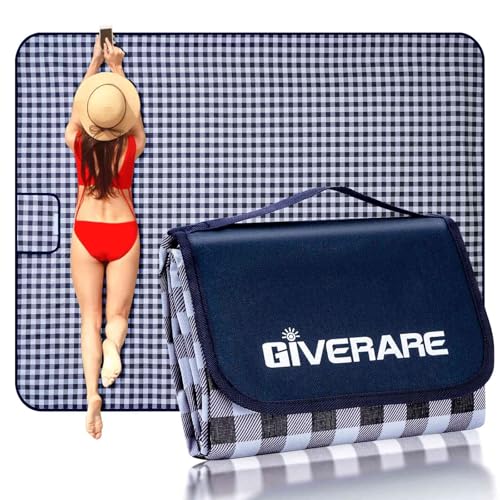 Picnic Beach Blanket Extra Large, XL Sandproof Waterproof Outdoor Camping Blankets 80x60in, Sand Free Oversized Mat, Quick Drying Portable Mats for Travel, Hiking, Music Festival, Lawn-Dark Blue - color: Dark Blue