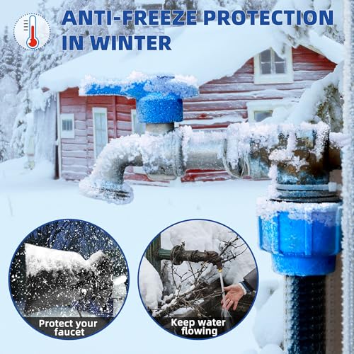 Outdoor Faucet Covers for Winter Freeze Protection 4 Pack Reusable Garden Faucet Cover Socks for Various Faucet Water Spigot Pipe Hose Bib,Waterproof Insulated Anti-Freeze Covers-Drawstring - style: Drawstring