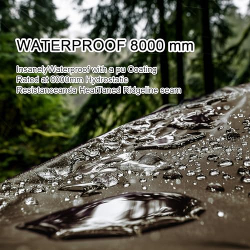 GOLDCAMP Waterproof Camping Tarp，70D Nylon 10X10FT Hammock Rain Fly ，UV 50+ and PU15000mm Tent Tarp Shelter Canopy，Heavy Duty Multifunctional Sun Shade or Rain Fly Essentials for Hiking Backpacking - size: 10X10FT