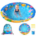 4.9 X 4.9 Feet Baby Beach Pool, Waterproof Beach Pool Blanket for Toddler, 2 in 1 Toddler Paddling Pool with Carrying Bag, Collapsible Beach Puddle Mat for Boys Girls Kids Infant Outdoor Beach Toys - color: Blue-3
