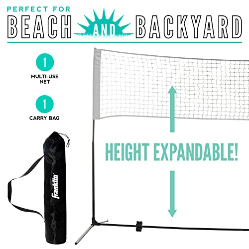 Franklin Sports Portable, Adjustable Height 10ft Wide Net - for Badminton -Kids Volleyball -Pickleball - Tennis