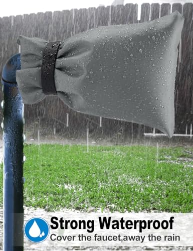 Wohohoho Outdoor Faucet Covers for Winter, 4 Packs Pro 10" H x 7" W Grey Outside Faucet Cover Freeze Protection, Reusable Waterproof Insulated Spigot Cover, Thickened Garden Faucet Socks Hose Bibs - color: Gray