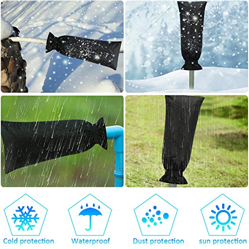 Frienda Outdoor Faucet Cover for Winter Freeze Protection 25'' x 10'' Winter Outside Large Backflow Preventer Insulation Spigot Hose Bib Cover for Garden Lawn Faucet Yard Hydrant(Black,2) - color: Black