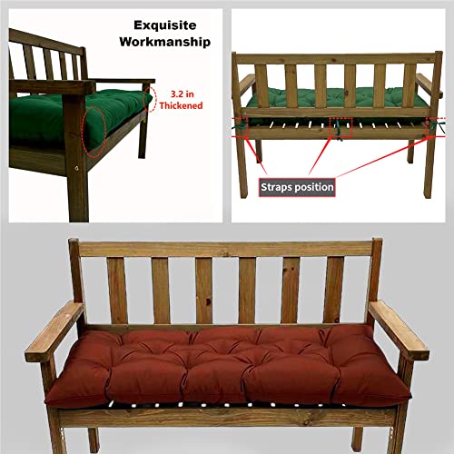 Srutirbo Waterproof Outdoor Bench Cushion, 48"x20", Swing Cushion Patio Furniture Cushions 3 Seater, for Garden Patio Furniture Lounger Bench (Deep Coffee, 48x20 in) - color: Deep Coffee