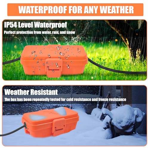 Hrensaw Small Weatherproof Electrical Connection Box(6 x 3.5 x 2.2inch),Outdoor Electrical Box,Waterproof Extension Cord Covers for Plug, Extension Cables, Holiday Lights,Orange - color: Orange, size: Small