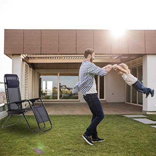 Zero Gravity Chair Patio Lounge Chairs Lounge Patio Chairs 2 Pack Adjustable Reliners for Pool Yard with Cup Holder - color: Blue