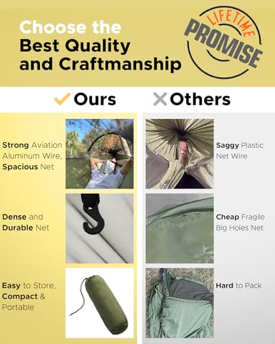ADVOKAIR Camping Hammock with Mosquito Net and Rain Fly, Up to 500lbs, Ultralight and Portable Nylon Travel Hanging Hammock with Tree Straps, Perfect for Outside, Backpacking, Hiking and Backyard - color: Green Bundle, size: 106"L x 55"W