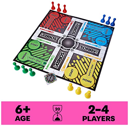 Giant Sorry Classic Family Board Game Indoor Outdoor Retro Party Activity Summer Toy with Oversized Gameboard, for Adults and Kids Ages 6 and up - style: Giant Sorry!