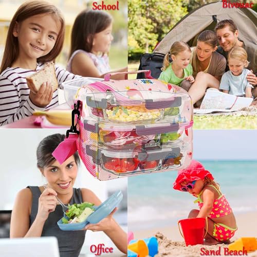 Small Lunch Bag Cute Cooler Lunch Box for Children Student Girls Boys Insulated Picnic Bags for School Camping - color: 7L Castle