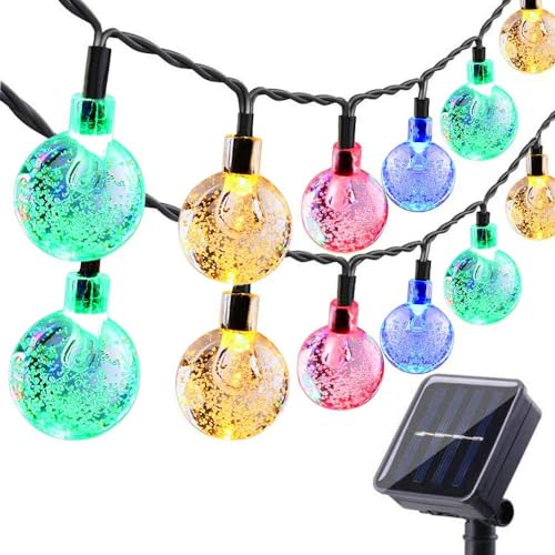 Toodour Solar String Lights Outdoor, 36ft 60 LED Globe String Light with 8 Mode, Waterproof Crystall Ball Lights Solar Patio Lights for Garden, Lawn, Patio, Gazebo, Yard, Outdoor Decor - Multicolor - color: Multicolor, size: 36ft