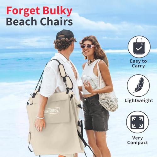 Lightweight Beach Chairs for Adults #2026 - Beach Mat Sand Free Waterproof I Ideal as Lounger for Tanning I Relaxing, Compact & Ultimate Beach Gear (Beige) - color: Light Beige