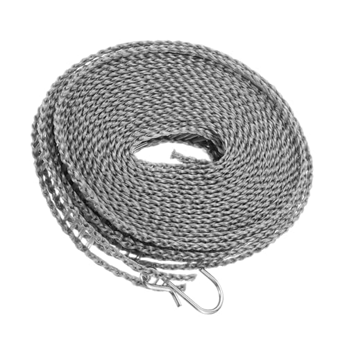 uxcell Portable Clothesline, 16.4ft Nylon Windproof Non-Slip Washing Line Rope for Courtyard Outdoor Travel Camping Laundry Drying, Dark Grey - color: Dark Grey, size: 16.4ft