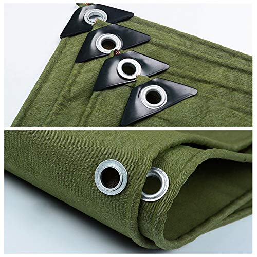 16oz Canvas Tarps 20 x 30FT Heavy Duty Waterproof Finished Outdoor Multipurpose Tarps, UV/Tear/Wear Resistant Tarpaulin Green Tarp Cover for Car, Boat, Camping Firewood, w/Grommets - size: 20 x 30FT