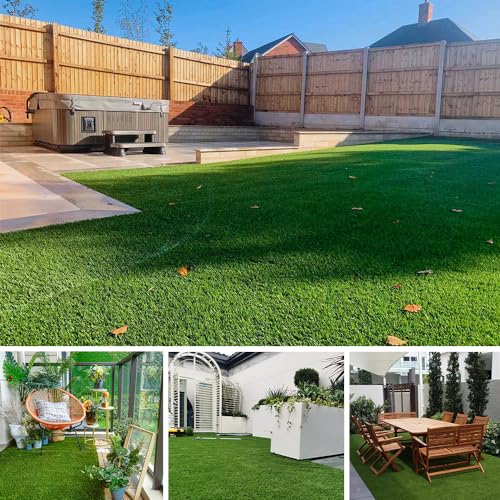LITA 1.77 Inch Ultra Thick Artificial Grass Turf 4FTX8FT, Durable PU Backing Luxurious Synthetic Grass, Indoor/Outdoor Garden Landscape Patio Fake Faux Grass Rug Mat - size: 4 x 8 Feet
