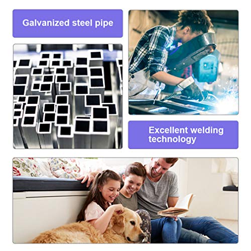BestPet 4'x4'x4.3' ft Heavy Duty Outdoor Dog Kennel with Waterproof Roof, Galvanized Steel Large Dog Run Cage for Medium & Large Dogs, Secure Lock for Backyard
