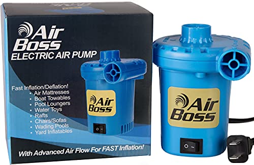Air Pump for Inflatables, Fast Fill 1000 LPM Electric Inflator/Deflator with 3 Nozzles, Portable for Lake Floats, Pool Rafts, Toys, Air Mattress, Blow-Up Couch, Sofa