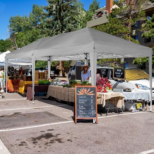 COBIZI 10x20 Pop Up Canopy Tent Commercial Instant Shelter with 6 Sidewalls, Durable Waterproof Portable Gazebo UPF 50+ for Outdoor Party, Wedding, Vendor Events (Gray) - color: Gray, size: 10x20FT with 6 sidewalls