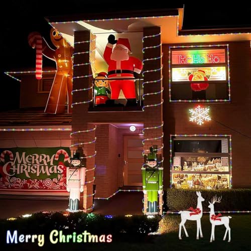 YEGUO Solar Rope Lights Outdoor Waterproof, 66ft 200 LED Multicolor String Lights, 8 Modes Fairy Lights in Clear Thin Tube - color: Multicolor