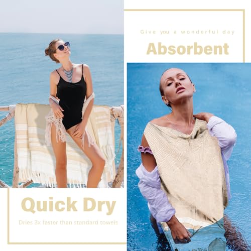 Widdonen Giant Turkish Beach Towel Blanket 85x75 Cotton XXL Extra Large Oversided Bath Pool Blankets XL Huge Bed Sand Free Throw Towels Picnic Outdoor Big Quilt Necessities Cloud Gifts for Adult - color: Zdiamond Beige, size: XXL(85×75 in,215×190 cm)