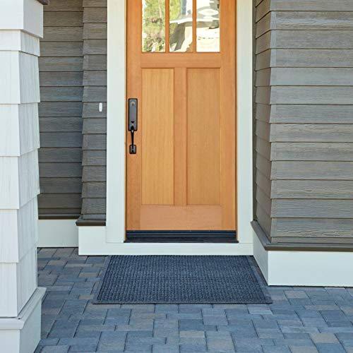 Hudson Exchange (35"x35", Navy) Waterhog Fashion Scraper Entry Square Floor Mat - color: Navy