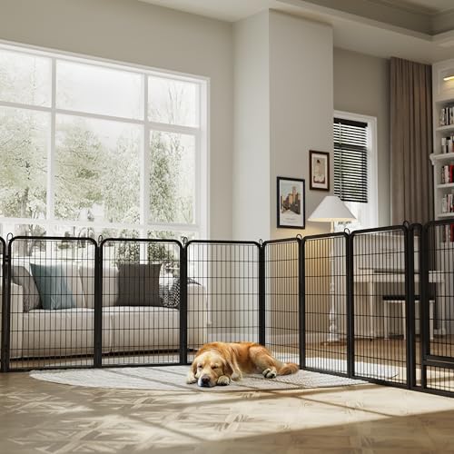 Yaheetech Dog Playpen Outdoor, 40 inch 16 Panels Dog Pen Indoor Heavy Duty Puppy Exercise Pen Metal Pet Fence for RV Camping/Yard/Garden - size: 40"
