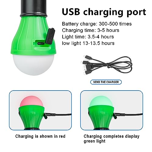 Jarxin Led Camping Lantern USB Rechargeable,Outdoor Tent Lights for Camping Hanging,Kids with Clip Hook Camping Flashlight (2 Packs Black) - color: Black