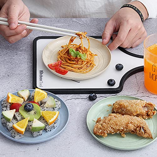 5 Pack Wheat Straw 6 Inch Plates, Small Dinner Plates, Round Dishes with Raised Edge, Reusable Salad Plates set, Unbreakable Appetizer Dessert Serving Plates for Party (Blue) - color: Blue