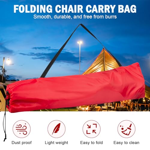 Folding Camp Chair Replacement Bag for Coleman Camping Chairs, Portable Large Mouth Bag with Shoulder Strap for Outdoor Camping Chair Storage, Yoga Mat, Umbrella, Tents, Red (Chair is not included) - color: Red