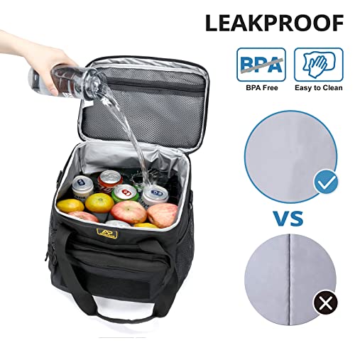 ATRIPACK Lunch Box for Men, Tactical Lunch Bag MOLLE Webbing Leakproof Insulated Large Lunch Cooler Women Adult Meal with Adjustable Shoulder Strap Durable Lunch Pail (Black) - color: Black, size: Large