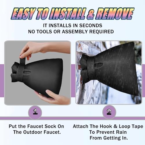 Outdoor Faucet Covers for Winter, 15" W x 35" H Outside Yard Hydrant Protector Socks Winter, Insulated Hose Bib Protector Cover, Spigot Pipe Cover Freeze Protection - color: Beige, size: 15" W x 35" H