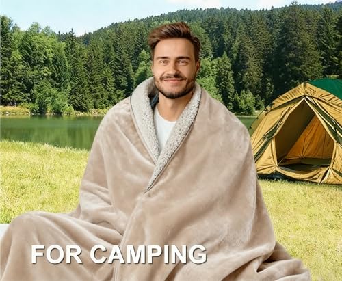 Waterproof Blanket for Beds – Ideal for Couch & Pets Splash Proof Sherpa Throw, Leakproof TPU Layer, Stain Resistant Washable Bed Protector – Khaki, 90"x 80" - color: Khaki, size: 90"Lx80"W