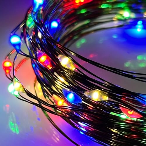Remagr Fairy String Lights Battery Operated Green Wire LED Waterproof String Lights with Remote 8 Modes for Winter Tree Patio Garden Backyard Home Indoor Outdoor(33ft,Colorful,4 Pack) - color: Colorful, size: 33ft