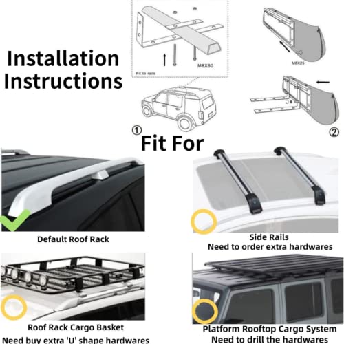 DANCHEL OUTDOOR Pull-Out Car Camper Awning Overlanding, Waterproof Roof Rack Vehicle Awning Truck Canopy Camping with All Metal Joints, 4.9x6.5ft Brown - color: Chocolate brown pull-out awning, size: 4.9x6.5ft