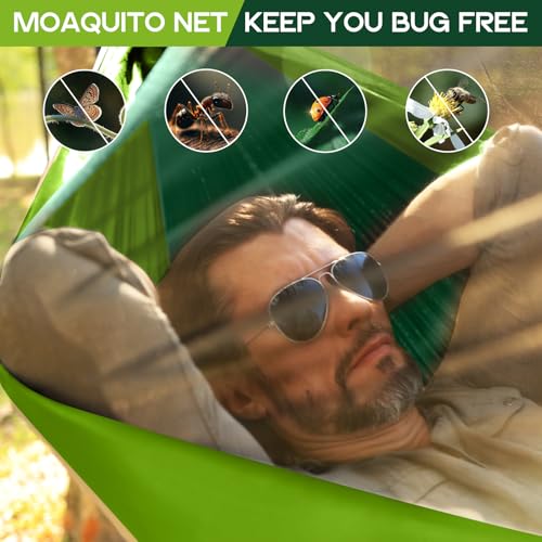Camping Hammock Mosquito Net,Double & Single Portable Hammocks Hammocks with 2 Tree Straps,Hammock Tent for Travel Camping,Camping Accessories for Indoor Outdoor Hiking Backpacking Backyard Beach - color: Molv&guolv, size: Large